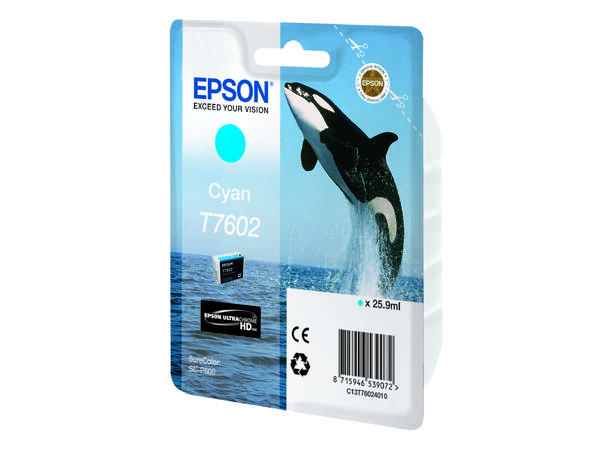 Epson Blekk T7602 Cyan Cyan blekk til Epson P600 